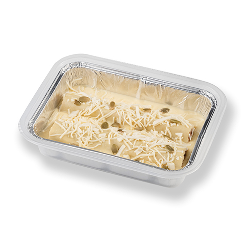 Canelones de vaca madurada con bechamel de calabaza