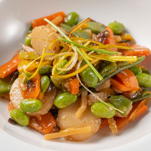 Wok de verduras con salsa Tamari